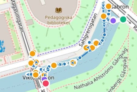Flygspår visualiserat på karta i DroneBrief efter DJI-import
